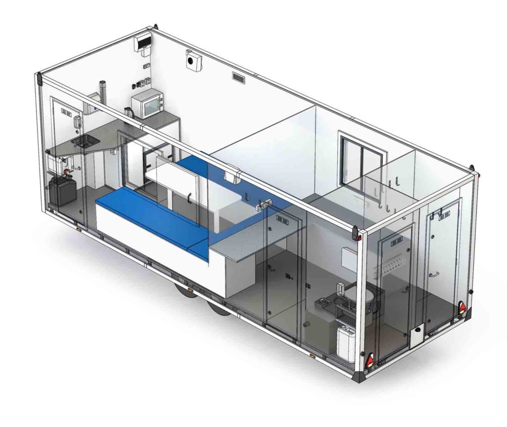 EcoSmart 16 Mobile Welfare Unit for Hire from Maloney Plant Hire, Ireland